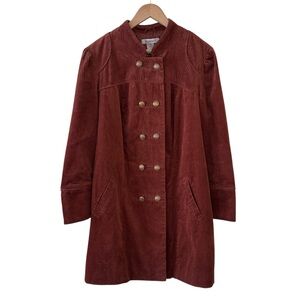 Sgt Sargent Pepper Style Brown Corduroy Women's Coat Overcoat Size 14W